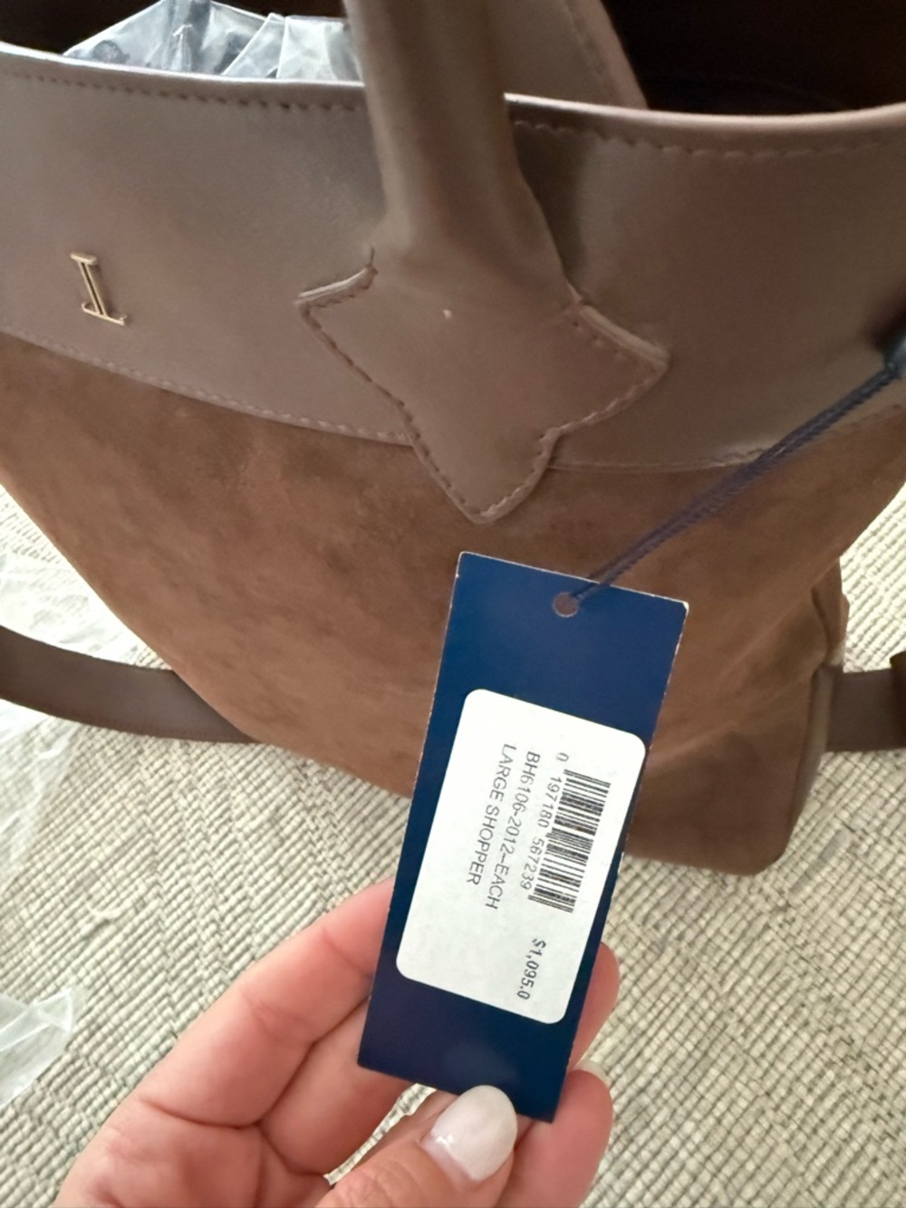 Lucchese Brown Suede & Leather Tote - Picture 7 of 7
